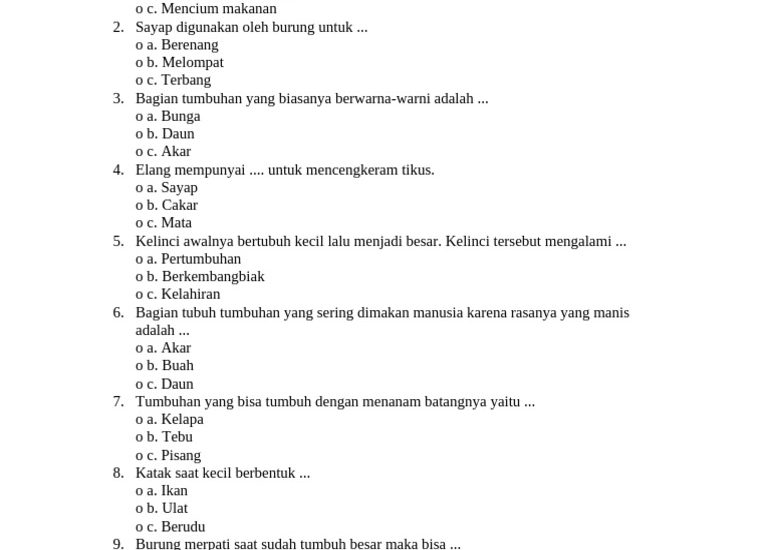7 Rahasia Nilai Sempurna Latihan Soal IPA Kelas 2 SD Semester 1 yang Jarang Diketahui