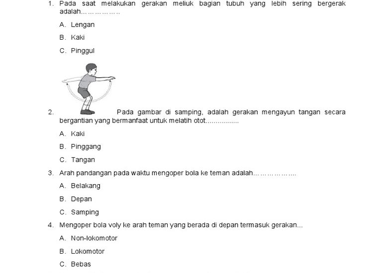 Bocoran 25 Soal PJOK Kelas 3 Semester 2 dan Kunci Jawaban yang Wajib Diketahui Siswa