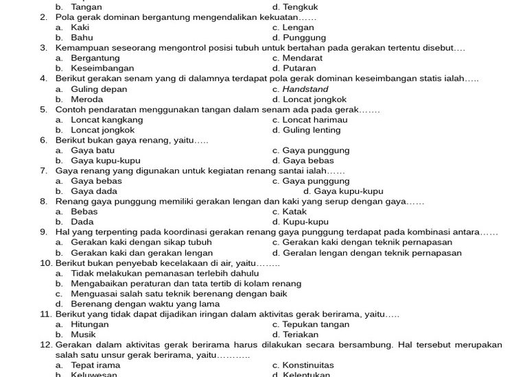Bocoran Soal PAT PJOK Kelas 6 Semester 2 yang Sering Keluar dan Wajib Dipelajari Siswa