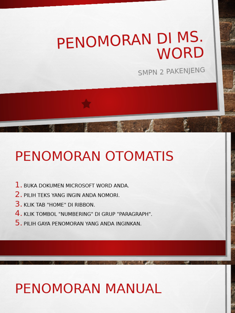 Penomoran Di Ms Word PDF Penomoran Di Ms Word PDF