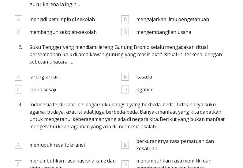 Wajib Tahu 5 Latihan Soal Kelas 4 Tema 6 dan Kunci Jawaban STS 2026