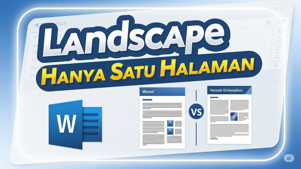 Cara Membuat Landscape Di Word hanya 1 halaman - YouTube Cara Membuat Landscape Di Word hanya 1 halaman - YouTube