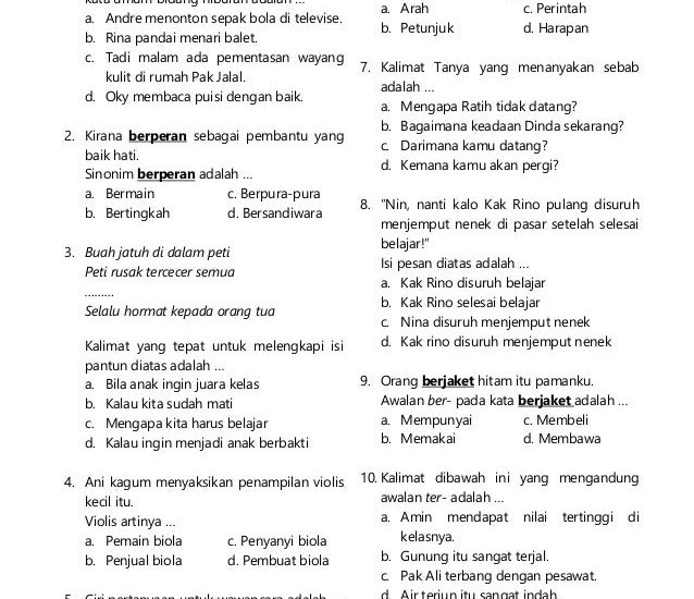 3 Rahasia Belajar Soal Bahasa Indonesia Kelas 5 Semester 1 2021 yang Terbukti Efektif