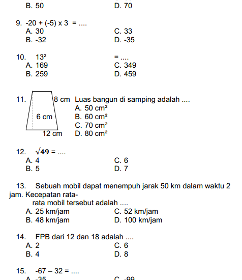 5 Contoh Soal Matematika Kelas IX Semester 2 Ternyata Bikin Siswa Lebih Cepat Paham