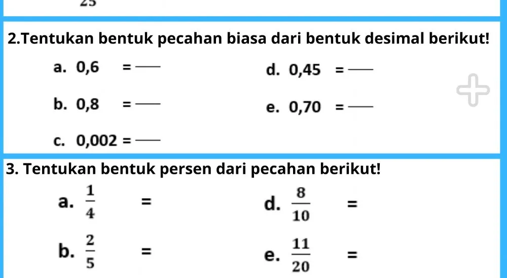 5 Contoh Soal UAS I Matematika Desimal Menjadi Persen Kelas 4 yang Wajib Dicoba
