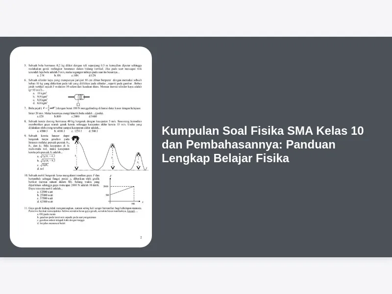 Kumpulan Soal Fisika SMA Kelas 10 dan Pembahasannya Panduan Lengkap
