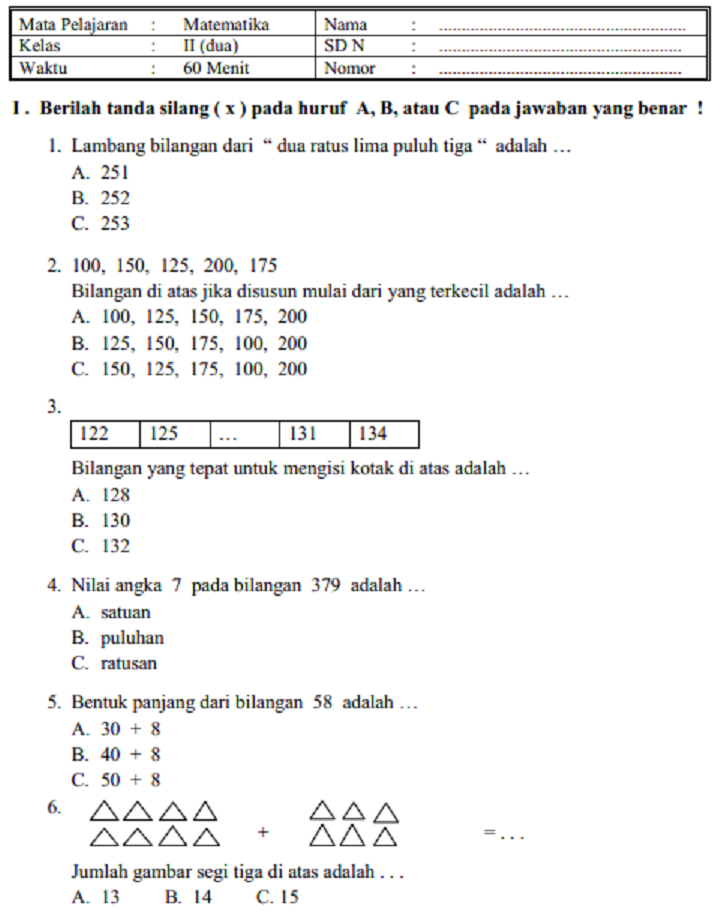 Contoh Soal Matematika Kelas 2 Sd Dalchaebi