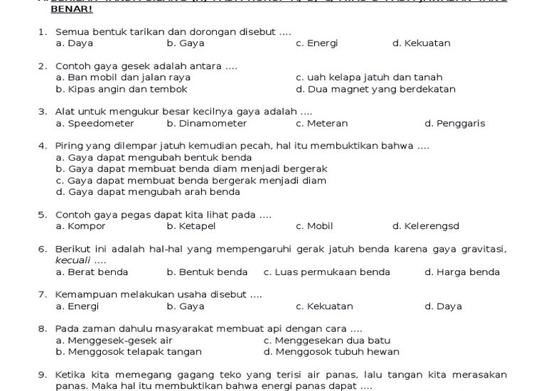 7 Contoh Soal UAS Kelas 4 Semester 2 Tema 6 Ternyata Ada Rahasia Nilai Sempurna