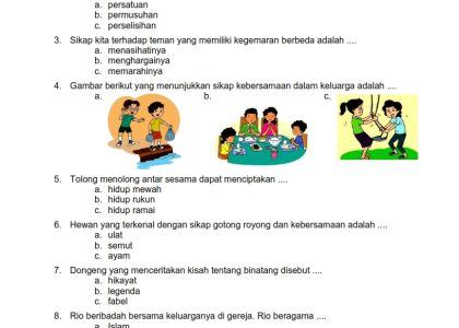 Akhirnya Terungkap 5 Contoh Soal UAS Kelas 2 Tema 4 Aku dan Sekolahku yang Sering Muncul