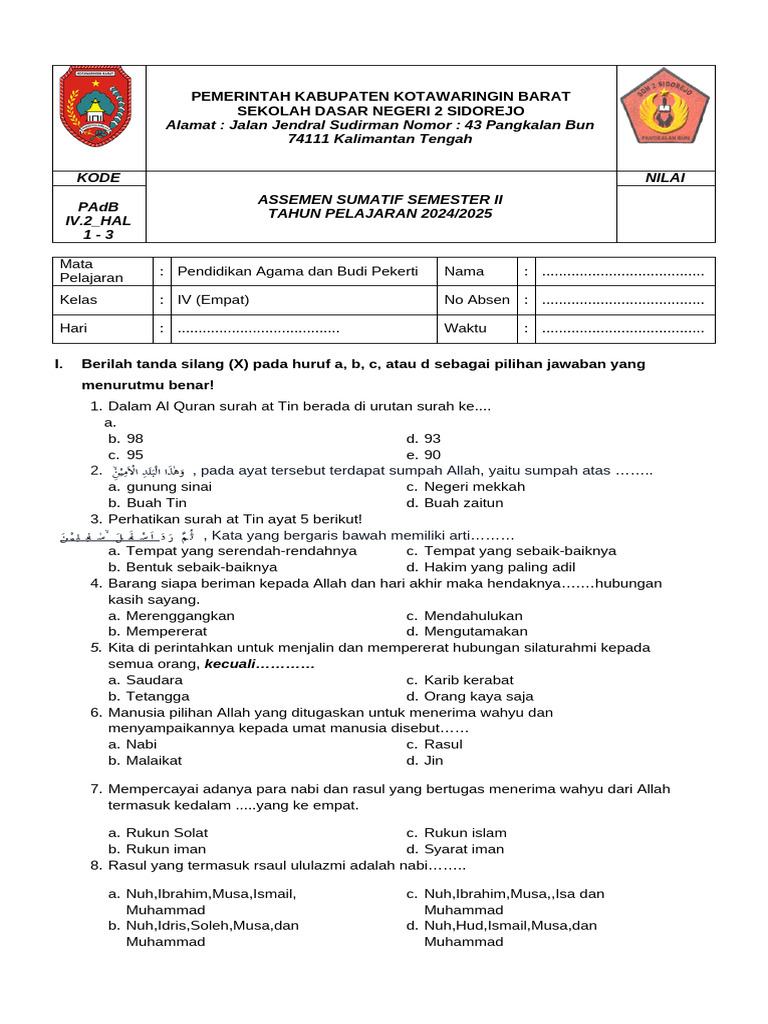 5 contoh soal uas kelas 4 semester 2 pdf yang wajib kamu kuasai sebelum ujian semester
