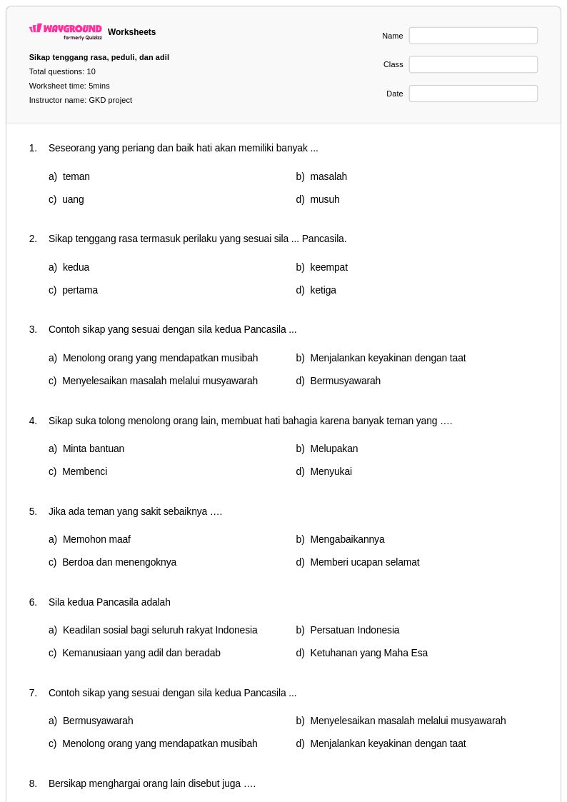 7 Contoh Soal Tenggang Rasa Kelas SD Semester 2 yang Wajib Dikuasai Siswa Sebelum Ujian