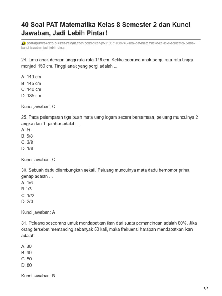 7 Kuasai Segitiga Sama Kaki contoh soal matematika kelas 8 semester 2 dan jawabannya pdf