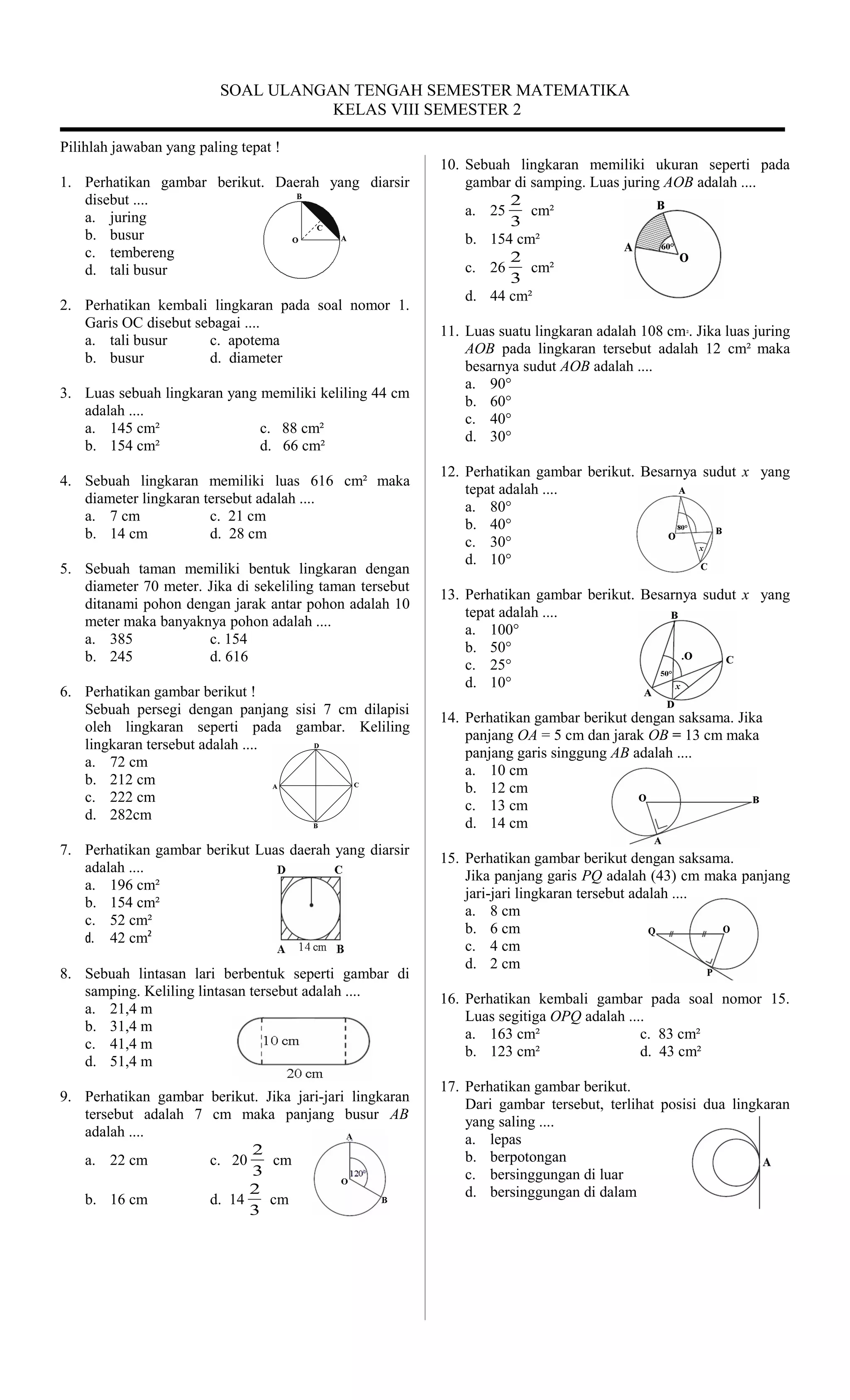 7 Rahasia Contoh Soal Matematika Kelas 8 Semester 2 PDF Wajib Kamu Kuasai Sebelum Ujian!