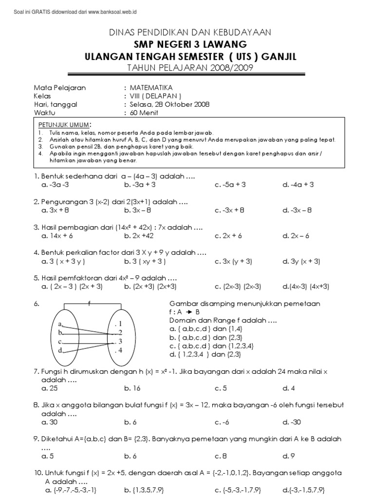 Soal Matematika Kelas 9 Semester 2 Dan Pembahasannya Dalchaebi