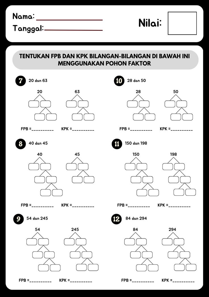 Download PDF Soal KPK dan FPB untuk Kelas 5 SD - Brillie s eBook Store