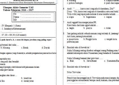 Jangan Salah Pilih Bahan Belajar, Ini Contoh Soal UAS Kelas 4 Kurikulum 2013 yang Sering Muncul