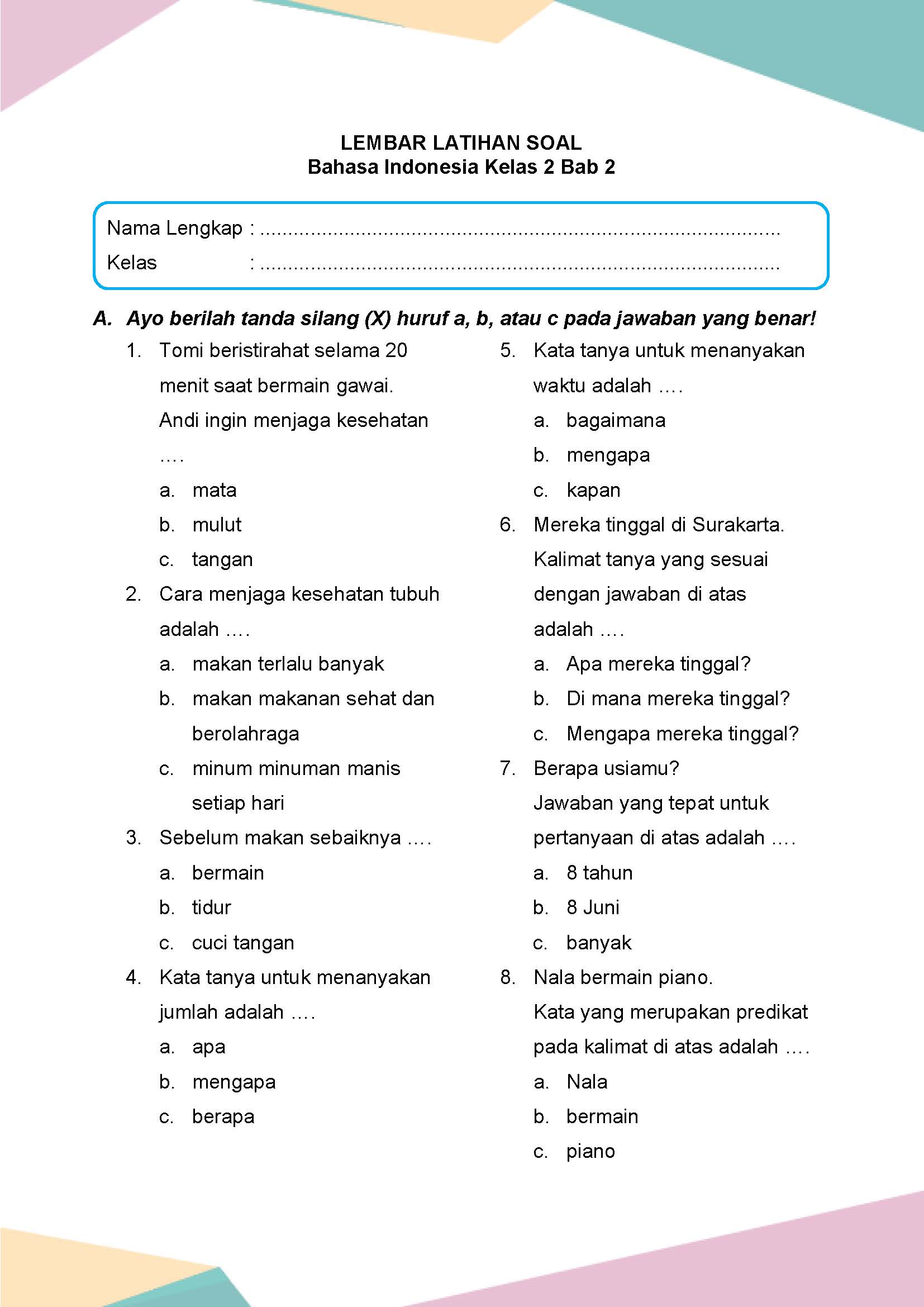Ternyata Ini Dia Contoh Soal Tentang Ajakan Bahasa Indonesia Kelas 2 yang Wajib Diketahui Orang Tua