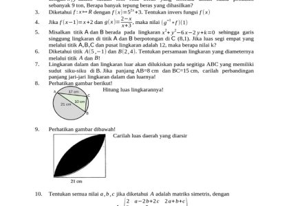 Contoh Soal Matematika Kelas XI IPS Kurikulum 2006 Semester 2 yang Terbukti Sering Muncul di Ujian