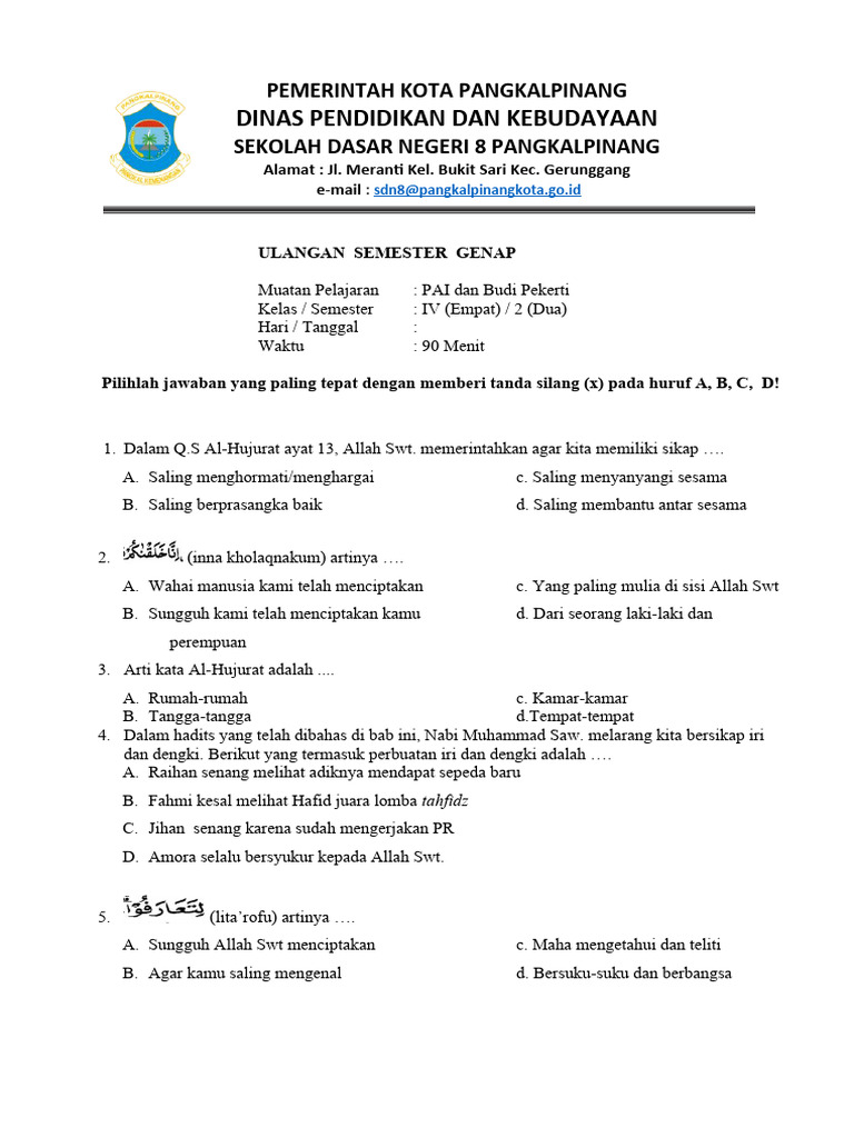 Riset Medsos Terbukti Ungkap Cara Cepat Download Soal PAi Kelas 4 Semester 2 K13
