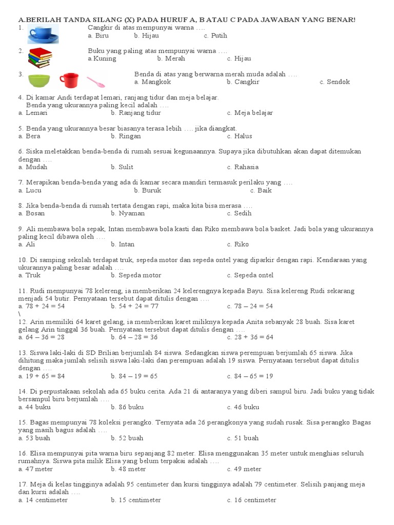 Rahasia Sukses Belajar Latihan Soal Tema 7 Subtema 4 Kelas 1 Agar Nilai Melonjak Drastis