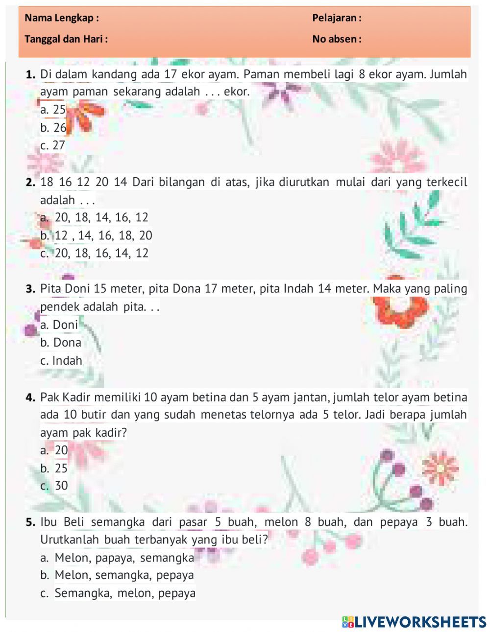 Rahasia Sukses Belajar Latihan Soal Tematik Kelas 1 SD Semester 2 Agar Anak Makin Pintar
